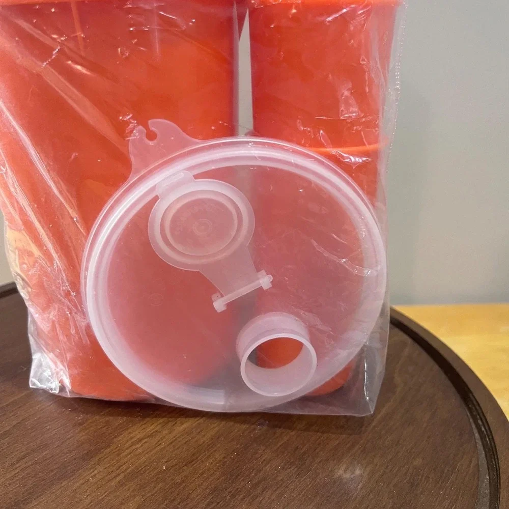 Vtg Tupperware Orange Juice Pitcher Juicer 4 Tumbler Set NOS Retro MCM 7pc Kit